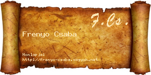 Frenyo Csaba névjegykártya